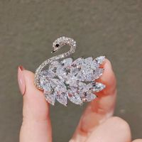 Elegant Swan Alloy Inlay Rhinestones Zircon Women's Brooches main image 2