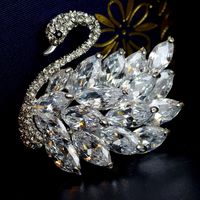 Elegant Swan Alloy Inlay Rhinestones Zircon Women's Brooches main image 3