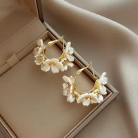 Simple Style Flower Alloy Three-dimensional Shell Women's Drop Earrings 1 Pair main image 2