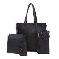 Women's Large Pu Leather Solid Color Basic Square Zipper Bag Sets sku image 2