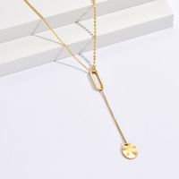 Style Simple Trombone Ovale Acier Inoxydable Pendentif Patchwork Gland Acier Inoxydable Colliers 1 Pièce sku image 1