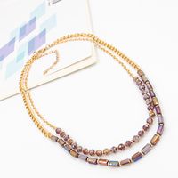 Fashion Geometric Artificial Crystal Alloy Beaded Women's Layered Necklaces 1 Piece main image 3
