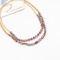 Fashion Geometric Artificial Crystal Alloy Beaded Women's Layered Necklaces 1 Piece main image 2