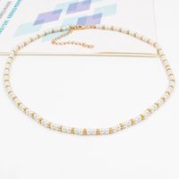 Fashion Round Gold Plated Necklace Beaded Artificial Pearls Pearl Necklaces 1 Piece main image 3