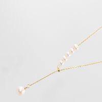 Fashion Round Gold Plated Plating Artificial Pearls Women's Pendant Necklace 1 Piece main image 2