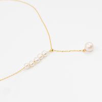 Fashion Round Gold Plated Plating Artificial Pearls Women's Pendant Necklace 1 Piece main image 3
