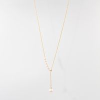 Fashion Round Gold Plated Plating Artificial Pearls Women's Pendant Necklace 1 Piece sku image 1