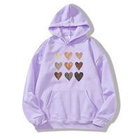 Romantic Heart Shape Polyester Hooded Long Sleeve Regular Sleeve Printing Pocket Hoodie main image 1