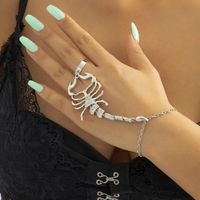 Hip Hop Escorpión Hierro Embutido Diamantes De Imitación Mujeres Pulsera sku image 2