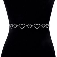 Fashion Heart Shape Alloy Inlay Rhinestones Women's Waist Chain sku image 2