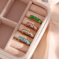 Fashion Square Stainless Steel Plating Inlay Zircon Rings main image 1