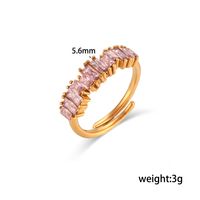 Fashion Square Stainless Steel Plating Inlay Zircon Rings main image 5