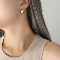 Simple Style Solid Color Titanium Steel Earrings Plating Stainless Steel Earrings sku image 2