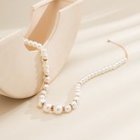 Fashion Round Alloy Choker Pearl Inlay Rhinestones Pearl Necklaces main image 4