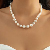 Fashion Round Alloy Choker Pearl Inlay Rhinestones Pearl Necklaces main image 3