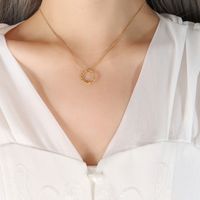 Fashion Twist Titanium Steel Hypoallergenic Necklace Earring Set For Women sku image 18