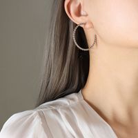 Fashion Twist Titanium Steel Plating Women's Earrings Necklace sku image 3
