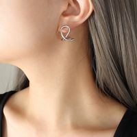 Cool Style Solid Color Titanium Steel Ear Studs Plating Stainless Steel Earrings sku image 2