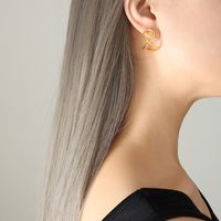 Cool Style Solid Color Titanium Steel Ear Studs Plating Stainless Steel Earrings sku image 1
