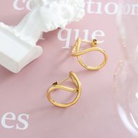 Style Cool Couleur Unie Acier Au Titane Boucles D'oreilles Placage Boucles D'oreilles En Acier Inoxydable main image 5