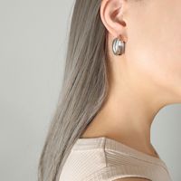 Fashion Solid Color Titanium Steel Earrings Plating Stainless Steel Earrings sku image 2