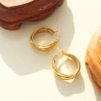 Fashion Solid Color Titanium Steel Earrings Plating Stainless Steel Earrings main image 1
