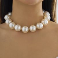 Fashion Round Alloy Choker Pearl Plating Inlay Rhinestones Pearl Necklaces main image 5