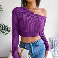 Women's Sweater Long Sleeve Sweaters & Cardigans Fashion Solid Color sku image 8
