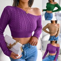 Women's Sweater Long Sleeve Sweaters & Cardigans Fashion Solid Color sku image 1