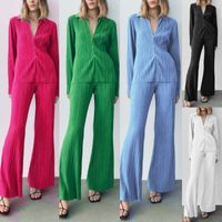 Women's Casual Solid Color Polyester Pants Sets main image 1