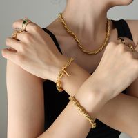 Großhandel Einfacher Stil Twist Titan Stahl Überzug Armbänder Halskette main image 5