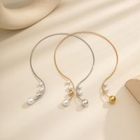 Wholesale Jewelry Fashion Solid Color Iron Artificial Pearls Inlay Choker main image 2