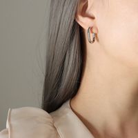 Fashion U Shape Titanium Steel Earrings Plating Stainless Steel Earrings sku image 1
