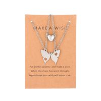 Simple Style Heart Shape Butterfly Stainless Steel Necklace Hollow Out Stainless Steel Necklaces sku image 4