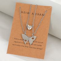 Simple Style Heart Shape Butterfly Stainless Steel Necklace Hollow Out Stainless Steel Necklaces main image 3