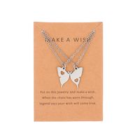Simple Style Heart Shape Butterfly Stainless Steel Necklace Hollow Out Stainless Steel Necklaces sku image 2