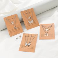 Simple Style Heart Shape Butterfly Stainless Steel Necklace Hollow Out Stainless Steel Necklaces main image 1