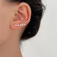 Fashion Geometric Alloy Inlay Artificial Pearls Zircon Women's Ear Clips main image 2