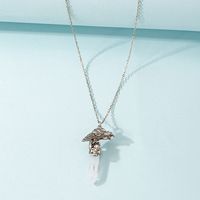 Cool Style Eagle Skull Alloy Inlay Artificial Crystal Couple Pendant Necklace main image 4