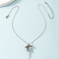 Cool Style Eagle Skull Alloy Inlay Artificial Crystal Couple Pendant Necklace main image 3