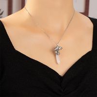 Cool Style Eagle Skull Alloy Inlay Artificial Crystal Couple Pendant Necklace main image 1