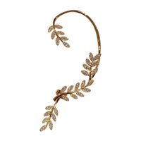 Fashion Leaf Copper Zircon Ear Clips In Bulk sku image 1