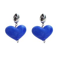 Simple Style Heart Shape Brass Drop Earrings Plating Copper Earrings 1 Pair main image 3