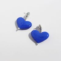 Simple Style Heart Shape Brass Drop Earrings Plating Copper Earrings 1 Pair sku image 1