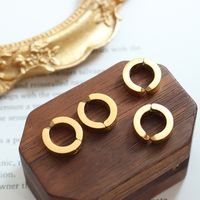 Simple Style Round Titanium Steel Ear Clips Plating Stainless Steel Earrings main image 1