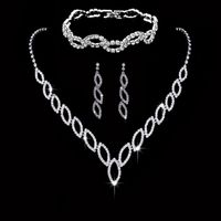 Fashion Geometric Copper Inlay Zircon Women's Bracelets Earrings Necklace sku image 4