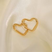 Romantic Heart Shape Stainless Steel Earrings Gold Plated Stainless Steel Earrings main image 3
