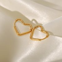Romantic Heart Shape Stainless Steel Earrings Gold Plated Stainless Steel Earrings main image 4