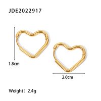 Romantic Heart Shape Stainless Steel Earrings Gold Plated Stainless Steel Earrings sku image 2