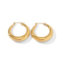 Fashion Circle Gold Plated Stainless Steel Gold Plated Hoop Earrings main image 4